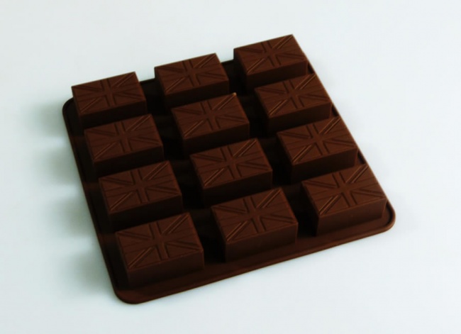12 cell - UNION Jack FLAG / Royal Silicone Chocolate Mould